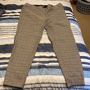 Pull on plaid dress pants